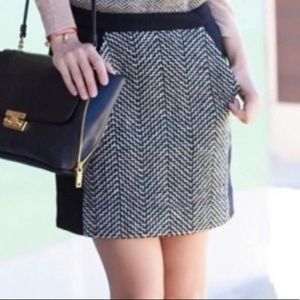 J.Crew wool mini skirt size 0 lined color block NWT